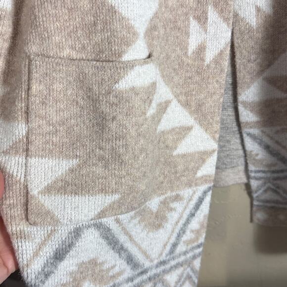Frye the cozy cardigan long length open front geometric print size XXL - Picture 5 of 8